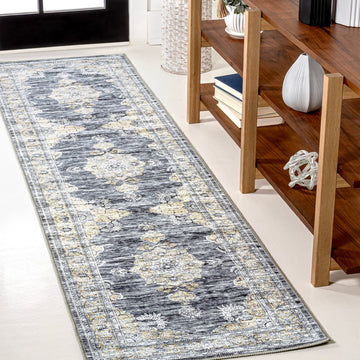 Bausch Bohemian Distressed Chenille Machine-washable Area Rug